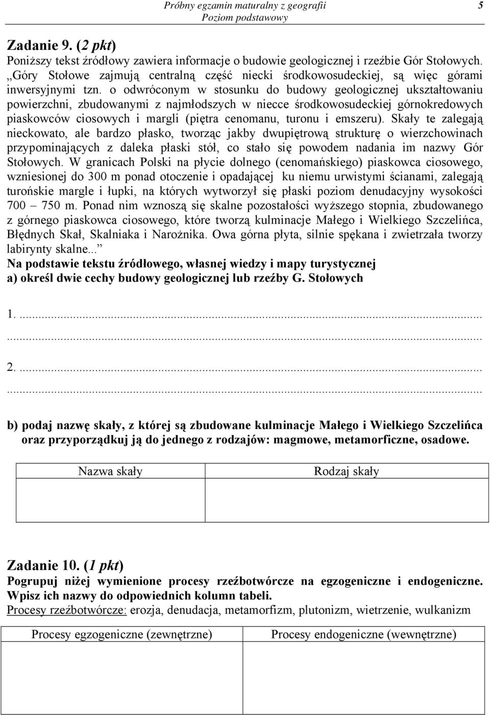 o odwróconym w stosunku do budowy geologicznej ukształtowaniu powierzchni, zbudowanymi z najmłodszych w niecce środkowosudeckiej górnokredowych piaskowców ciosowych i margli (piętra cenomanu, turonu