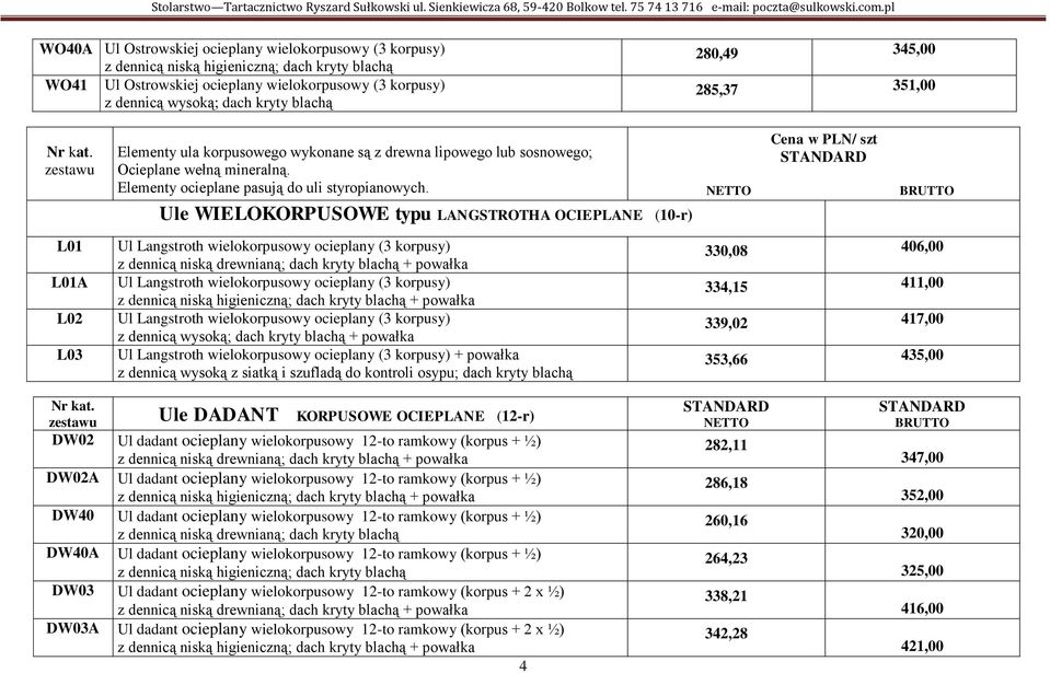 Ule WIELOKORPUSOWE typu LANGSTROTHA OCIEPLANE (10-r) Ul Langstroth wielokorpusowy ocieplany (3 korpusy) Ul Langstroth wielokorpusowy ocieplany (3 korpusy) Ul Langstroth wielokorpusowy ocieplany (3