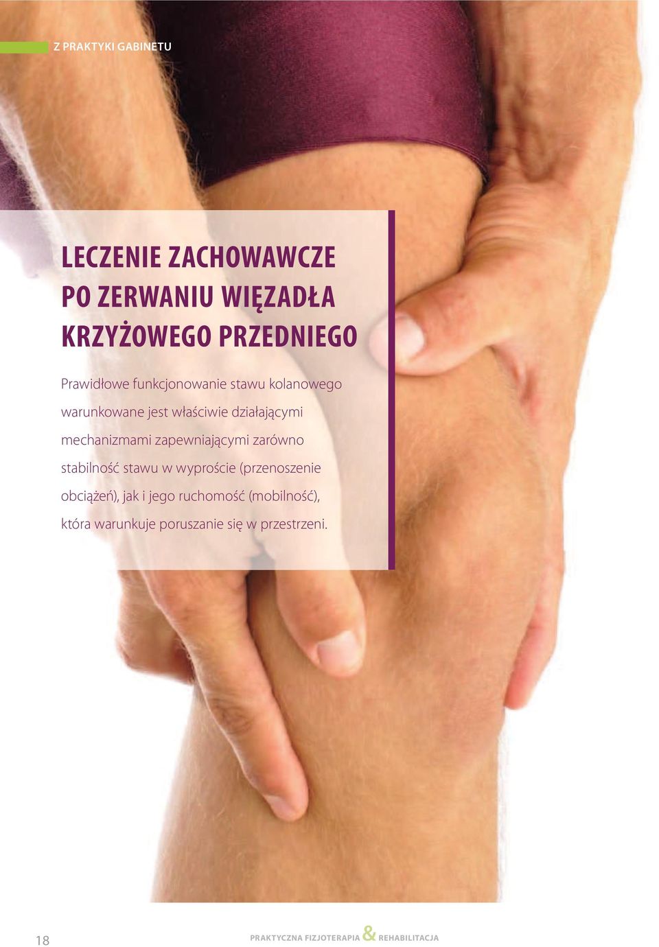 zarówno stabilność stawu w wyproście (przenoszenie obciążeń), jak i jego ruchomość