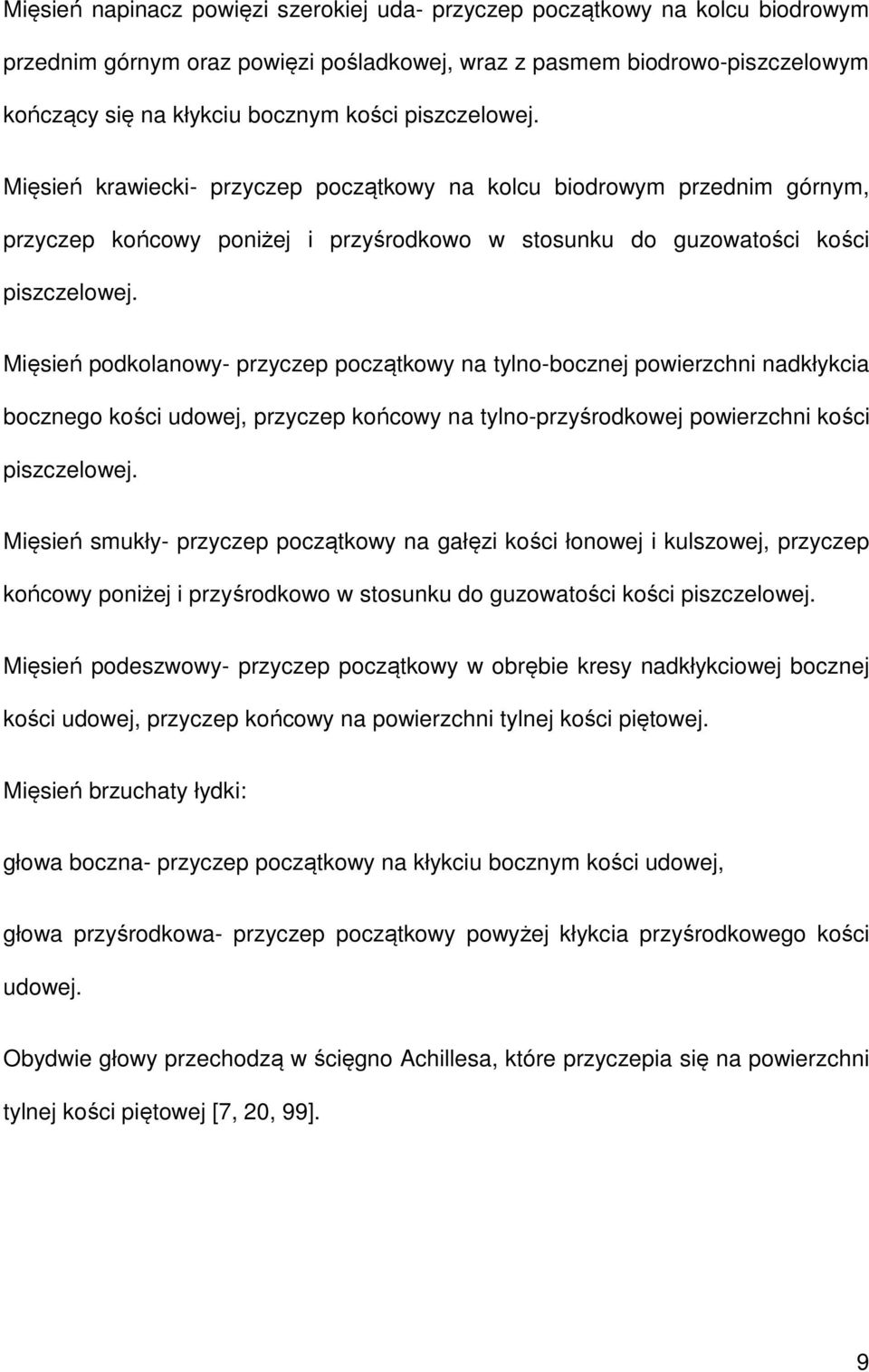 Mięsień podkolanowy- przyczep początkowy na tylno-bocznej powierzchni nadkłykcia bocznego kości udowej, przyczep końcowy na tylno-przyśrodkowej powierzchni kości piszczelowej.