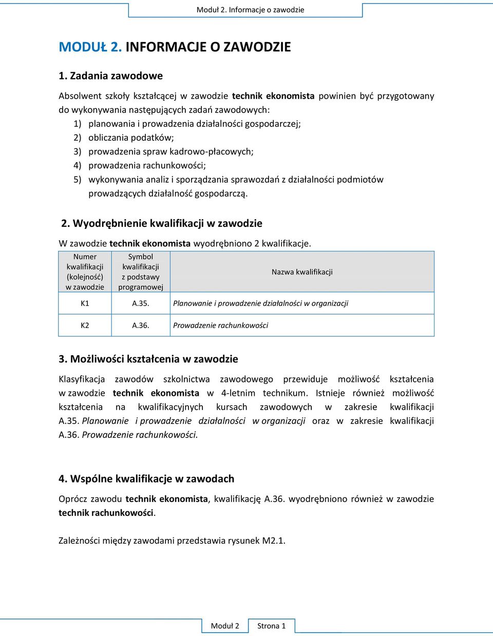 W W zawodzie technik ekonomista 2 kwalifikacje. Numer kwalifikacji w zawodzie Symbol kwalifikacji z podstawy programowej Nazwa kwalifikacji K1 A.35.