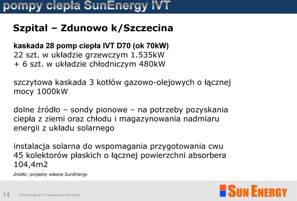 na potrzeby pozyskania ciepła z ziemi oraz chłodu i magazynowania nadmiaru energii z układu solarnego instalacja solarna