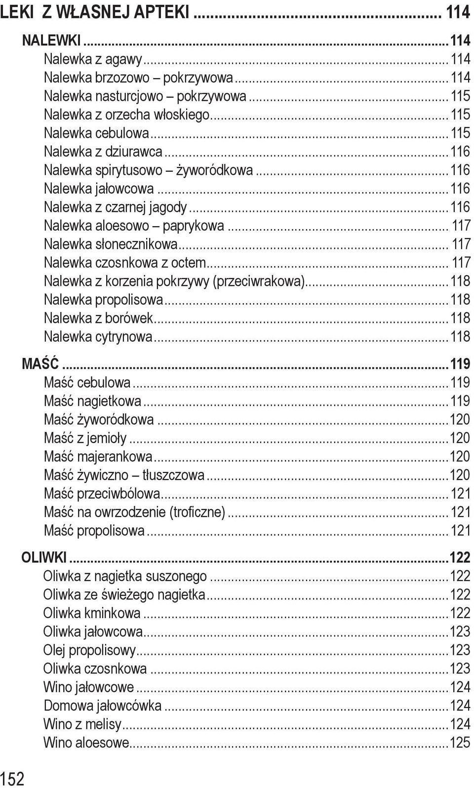 .. 117 Nalewka czosnkowa z octem... 117 Nalewka z korzenia pokrzywy (przeciwrakowa)...118 Nalewka propolisowa...118 Nalewka z borówek...118 Nalewka cytrynowa...118 MAŚĆ...119 Maść cebulowa.