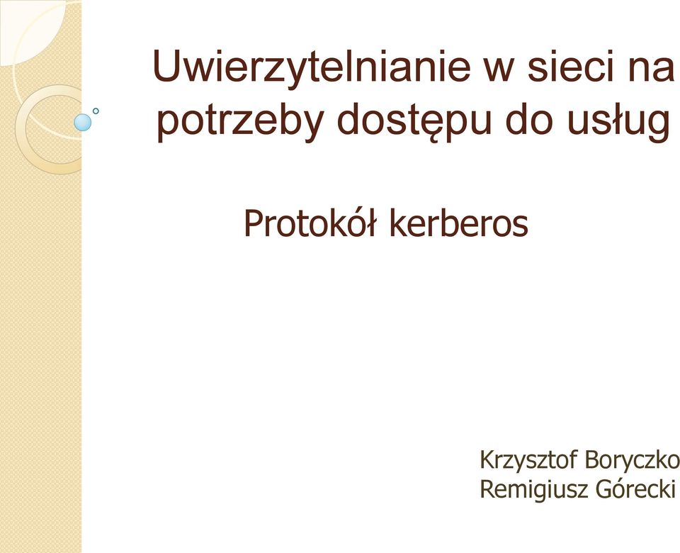 usług Protokół kerberos