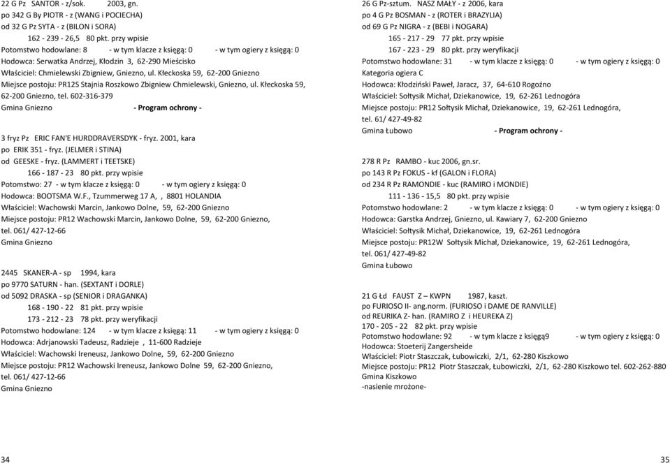 Kłeckoska 59, 62-200 Gniezno Miejsce postoju: PR12S Stajnia Roszkowo Zbigniew Chmielewski, Gniezno, ul. Kłeckoska 59, 62-200 Gniezno, tel.