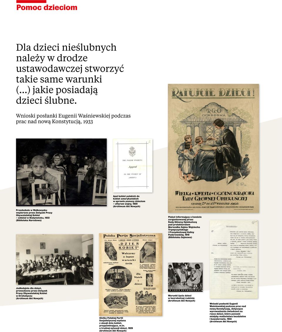 wspierane przez Związek Pracy Obywatelskiej Kobiet oddział w Białymstoku, 1932 (Biblioteka Narodowa) Plakat informujący o kweście zorganizowanej przez Radę Główną Opiekuńczą pod protektoratem