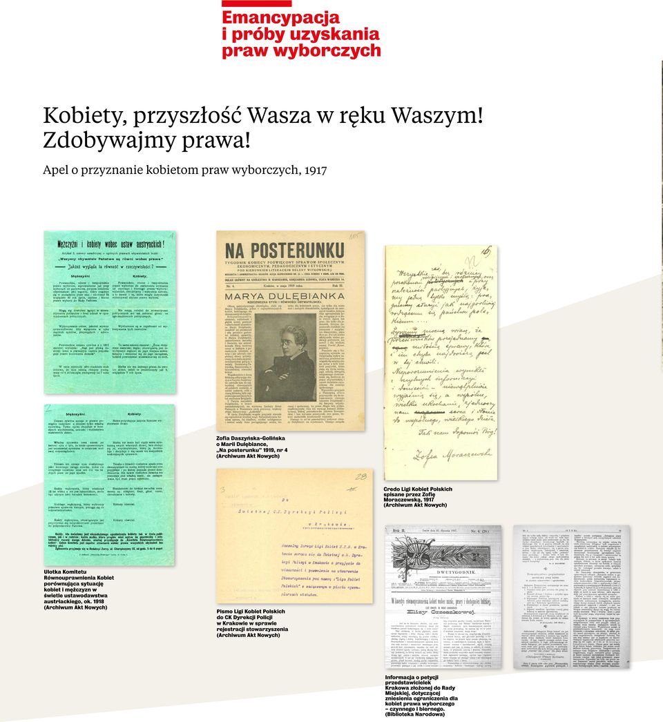 Moraczewską, 1917 Ulotka Komitetu Równouprawnienia Kobiet porównująca sytuację kobiet i mężczyzn w świetle ustawodawstwa austriackiego, ok.