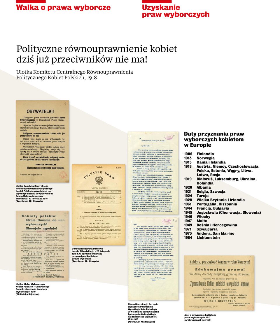 Niemcy, Czechosłowacja, Polska, Estonia, Węgry, Litwa, Łotwa, Rosja 1919 Białoruś, Luksemburg, Ukraina, Ulotka Komitetu Centralnego Równouprawnienia Politycznego Kobiet Polskich, nawołująca do