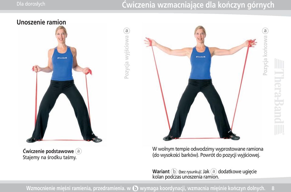 W wolnym tempie odwodzimy wyprostowane ramiona (do wysokości barków). Powrót do pozycji wyjściowej.