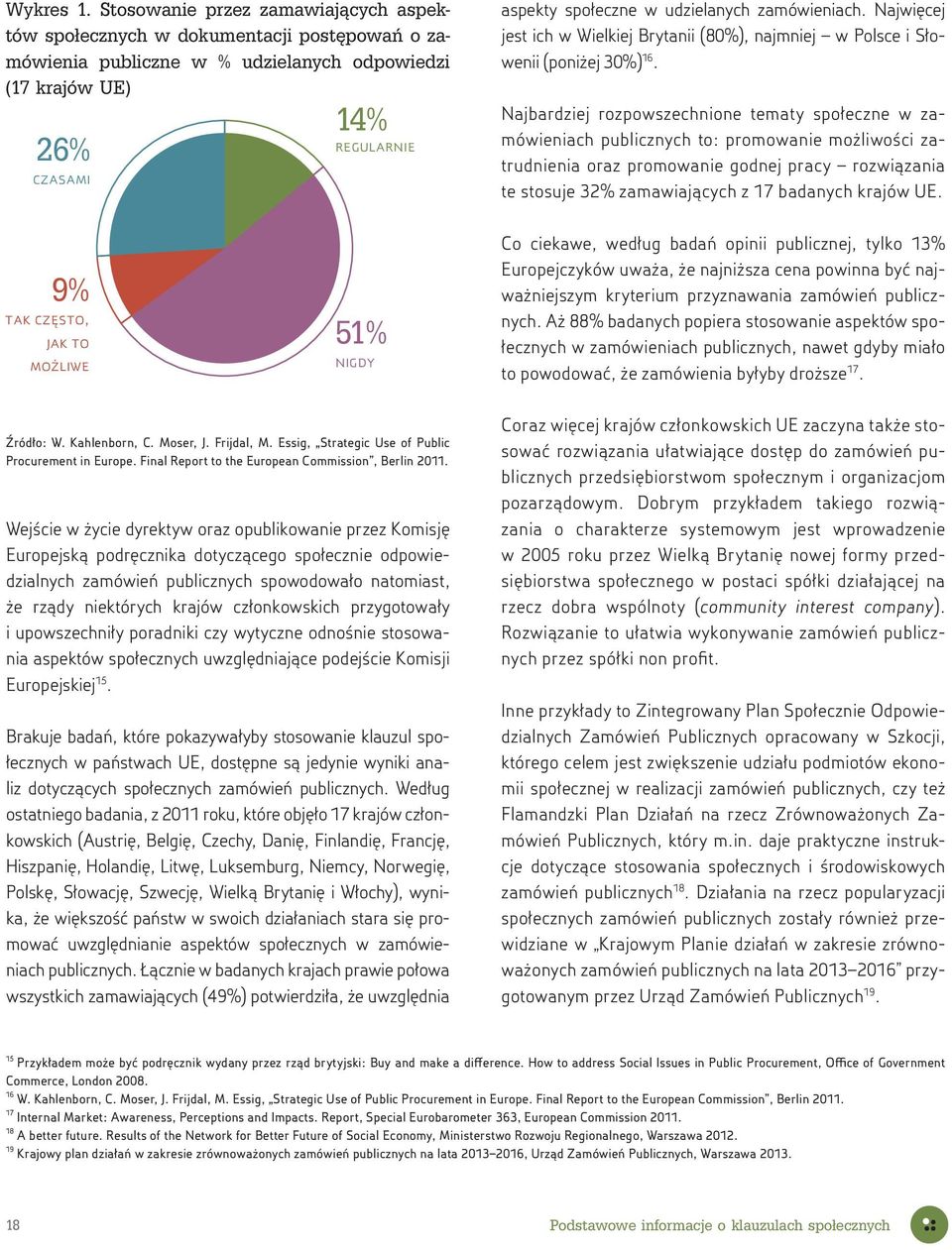 udzielanych zamówieniach. Najwięcej jest ich w Wielkiej Brytanii (80%), najmniej w Polsce i Słowenii (poniżej 30%) 16.