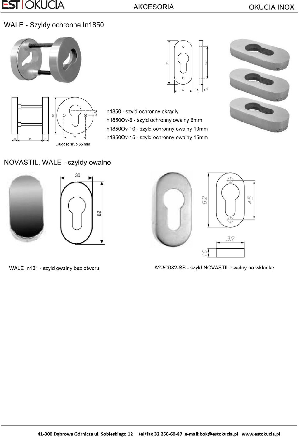 In1 850Ov-1 5 - szyld ochronny owalny 1 5mm NOVASTIL, WALE - szyldy owalne WALE