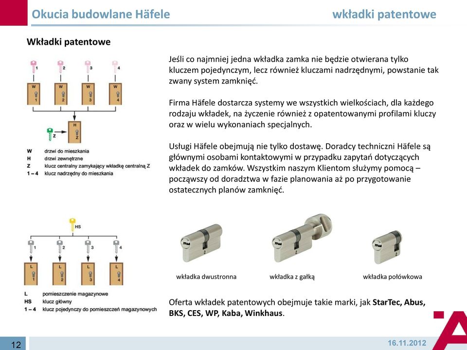 Usługi Häfele obejmują nie tylko dostawę. Doradcy techniczni Häfele są głównymi osobami kontaktowymi w przypadku zapytao dotyczących wkładek do zamków.