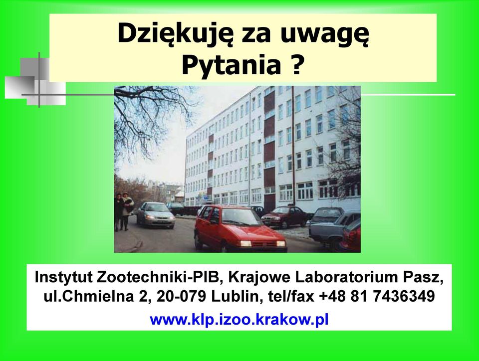 Laboratorium Pasz, ul.