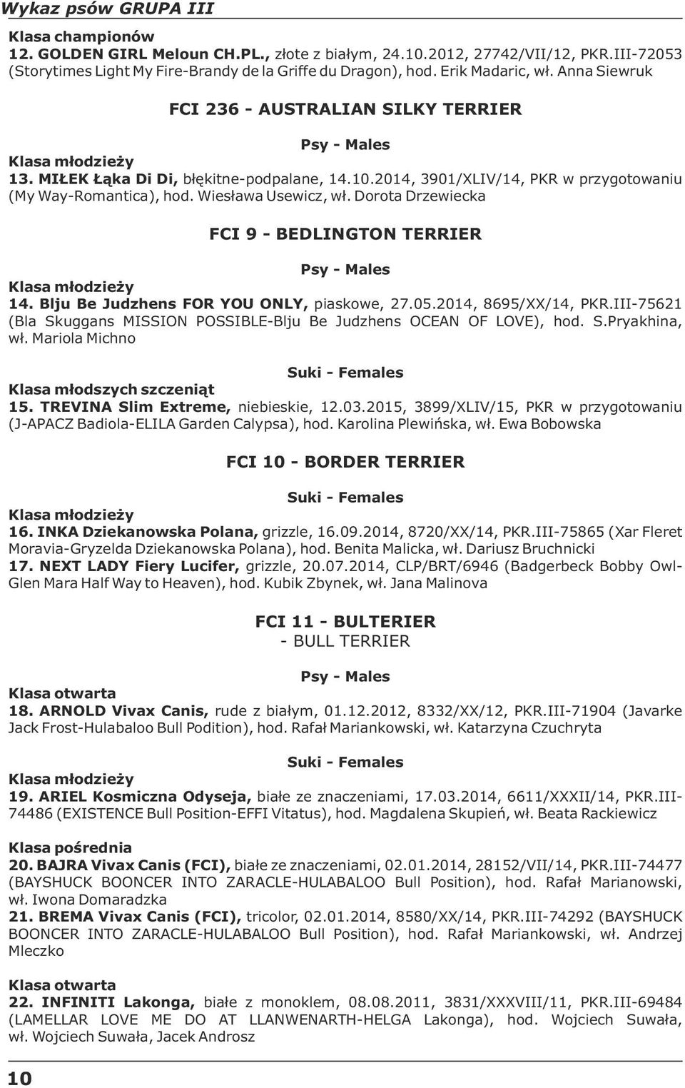 Dorota Drzewiecka FCI 9 - BEDLINGTON TERRIER 14. Blju Be Judzhens FOR YOU ONLY, piaskowe, 27.05.2014, 8695/XX/14, PKR.III-75621 (Bla Skuggans MISSION POSSIBLE-Blju Be Judzhens OCEAN OF LOVE), hod. S.Pryakhina, wł.