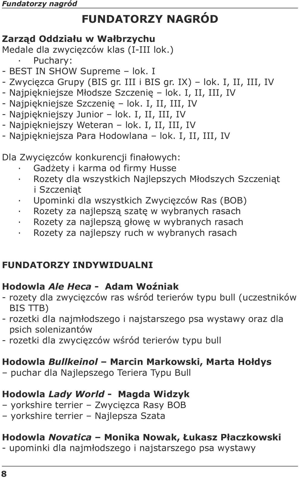 I, II, III, IV - Najpiękniejsza Para Hodowlana lok.