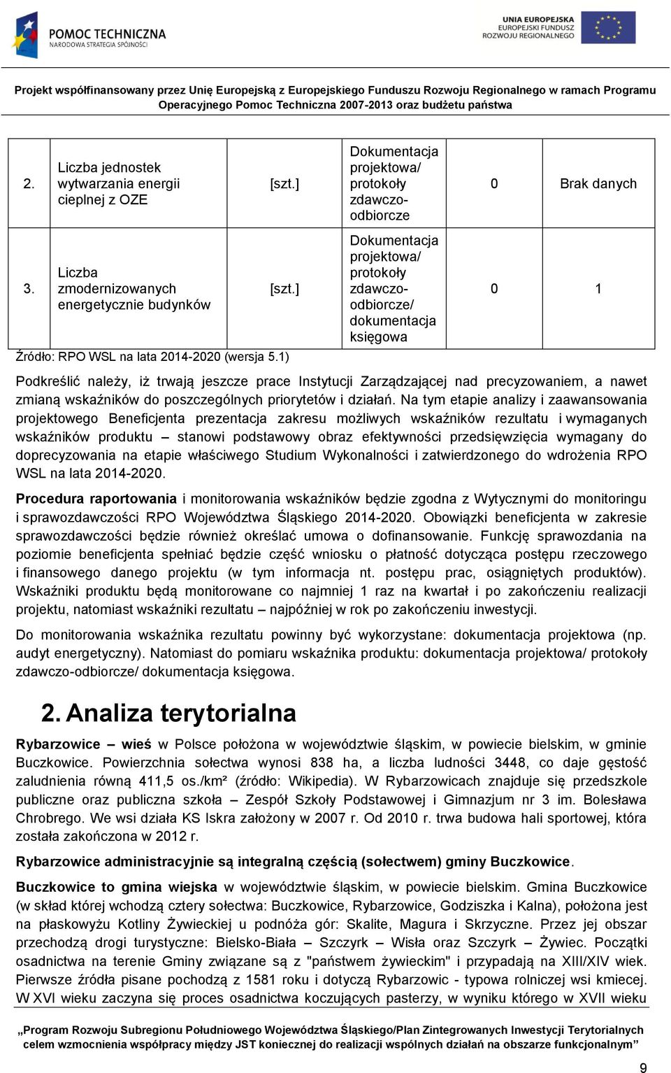 Instytucji Zarządzającej nad precyzowaniem, a nawet zmianą wskaźników do poszczególnych priorytetów i działań.