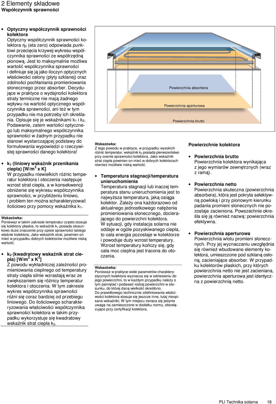 Jest to maksymalnie moŝliwa wartość współczynnika sprawności i definiuje się ją jako iloczyn optycznych właściwości osłony (płyty szklanej) oraz zdolności pochłaniania promieniowania słonecznego