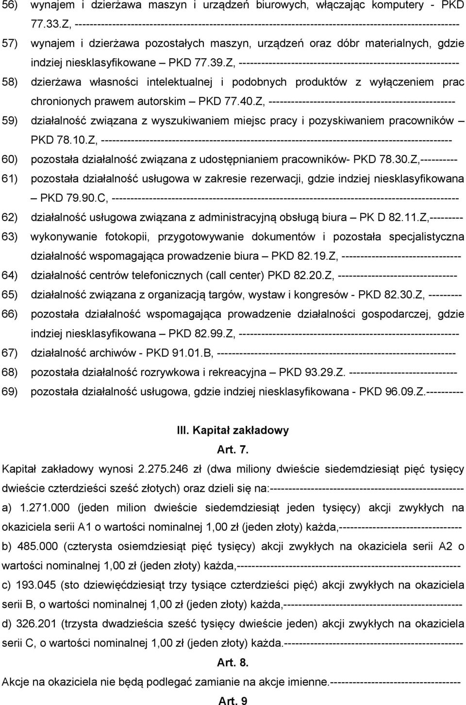 niesklasyfikowane PKD 77.39.