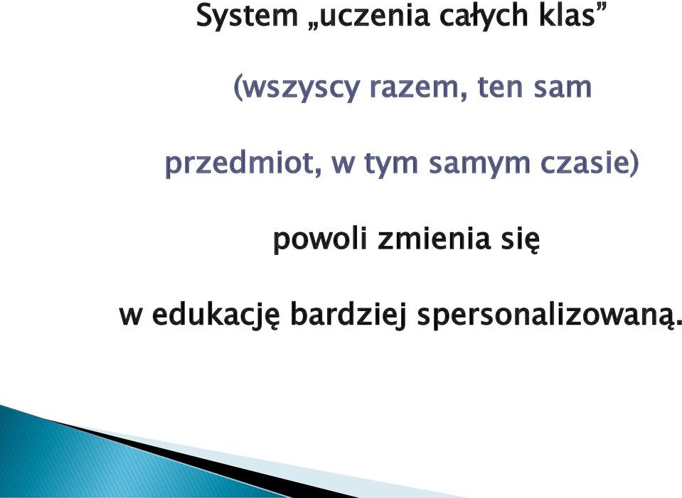 w tym samym czasie) powoli zmienia