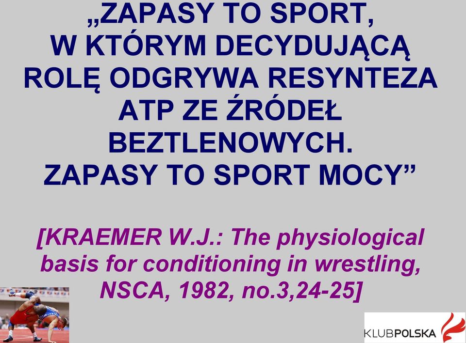 ZAPASY TO SPORT MOCY [KRAEMER W.J.