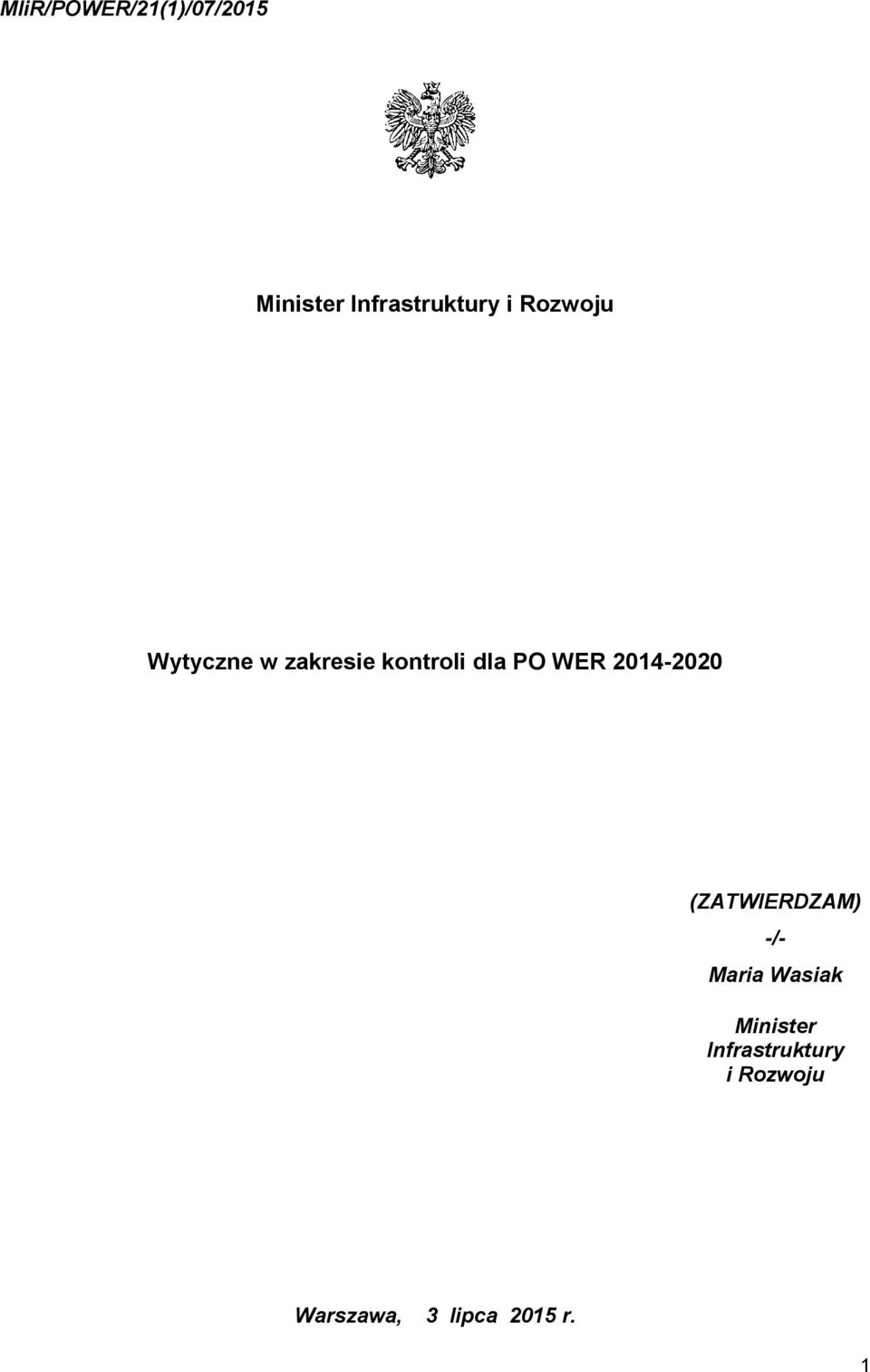 2014-2020 (ZATWIERDZAM) -/- Maria Wasiak Minister