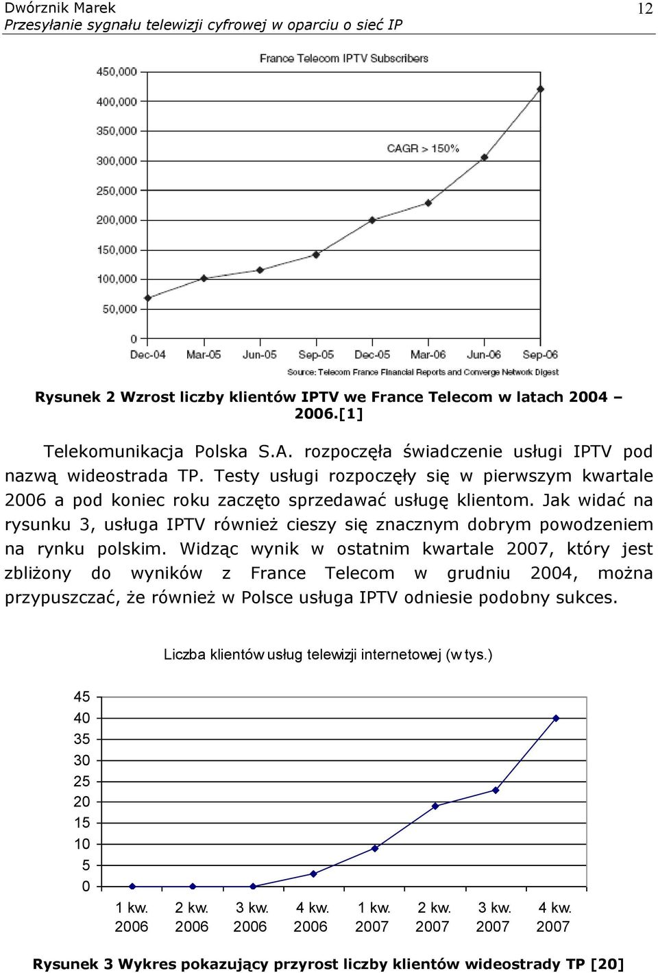 Jak widać na rysunku 3, usługa IPTV również cieszy się znacznym dobrym powodzeniem na rynku polskim.