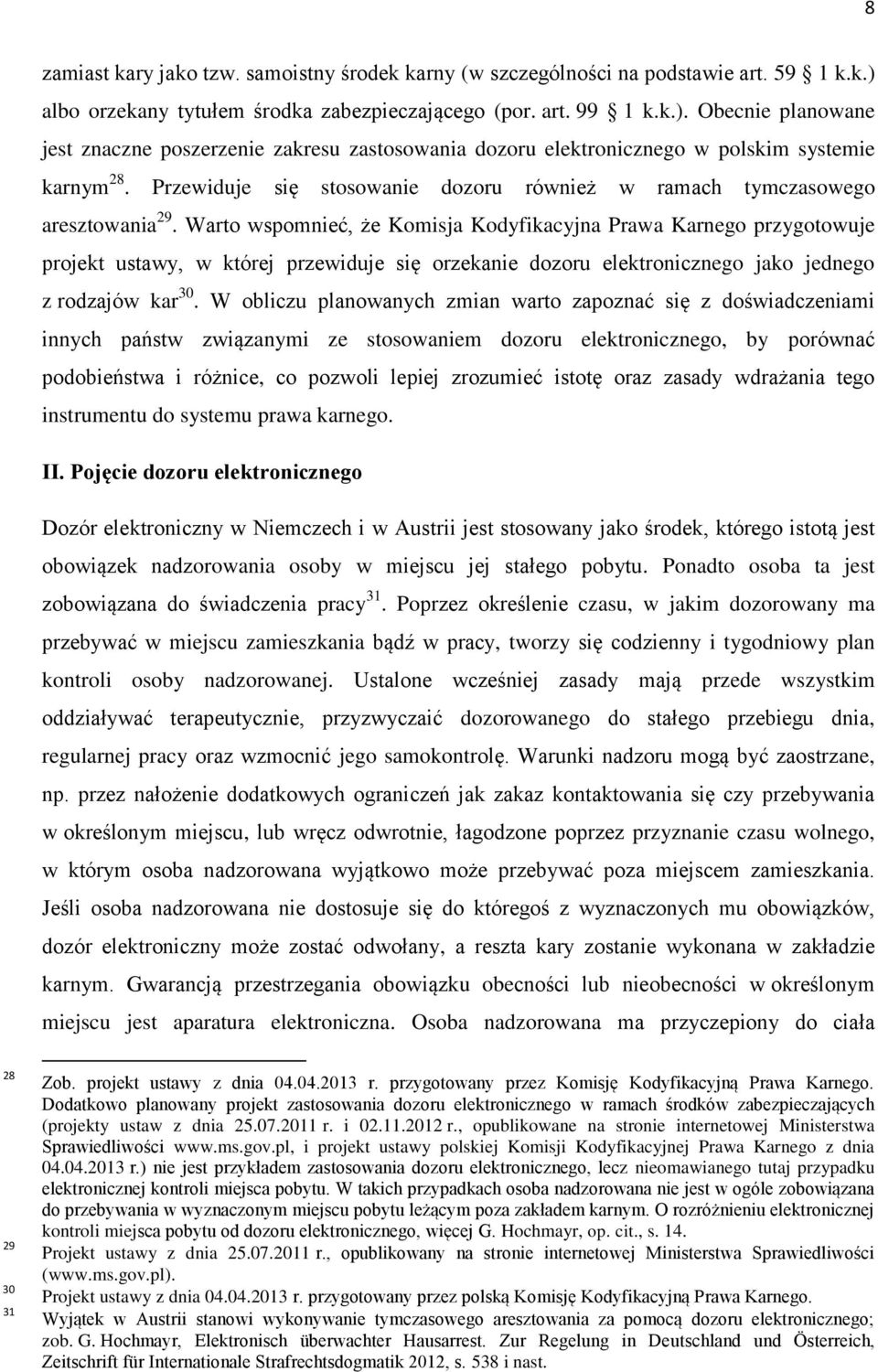 Przewiduje się stosowanie dozoru również w ramach tymczasowego aresztowania 29.