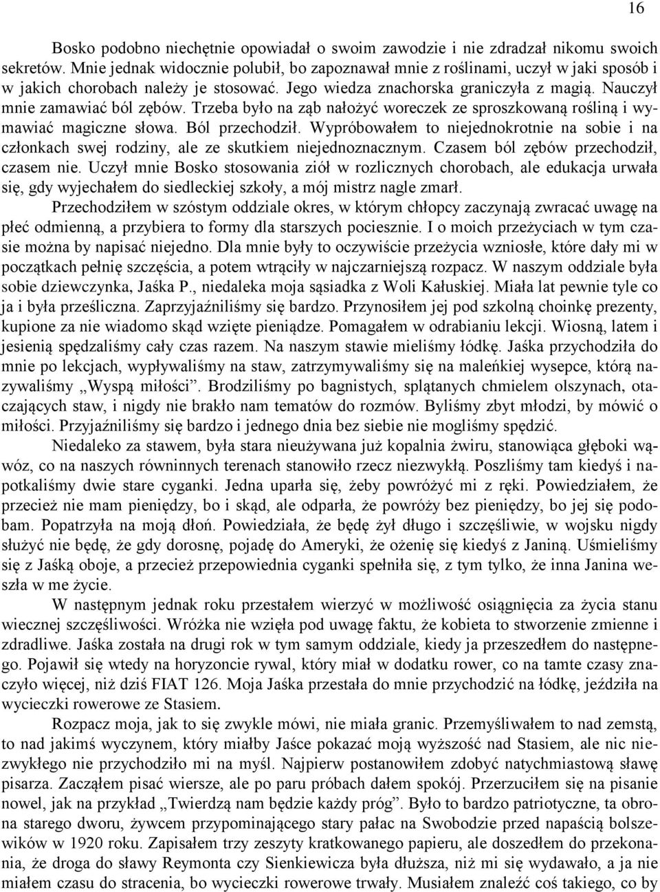 Trzeba było na ząb nałożyć woreczek ze sproszkowaną rośliną i wymawiać magiczne słowa. Ból przechodził.