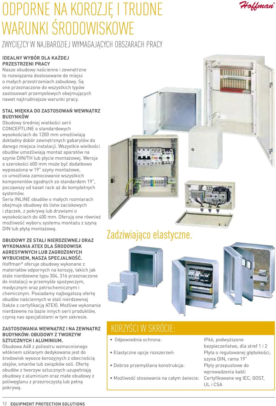 Stal miękka do zastosowań wewnątrz budynków Obudowy średniej wielkości serii CONCEPTLINE o standardowych wysokościach do 1200 mm umożliwiają dokładny dobór zewnętrznych gabarytów do danego miejsca