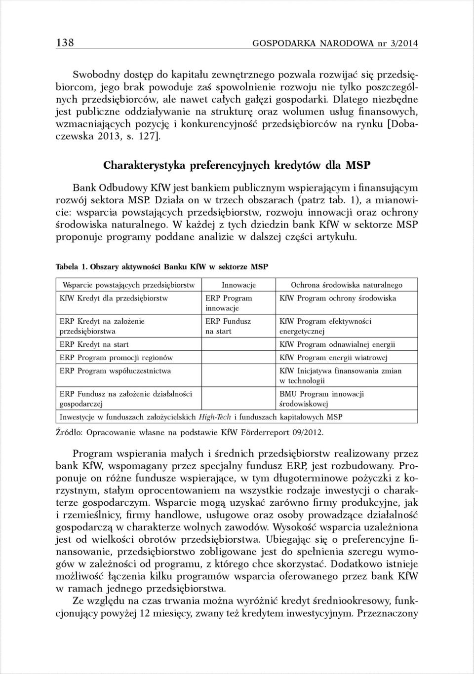 Dlatego niezbędne jest publiczne oddziaływanie na strukturę oraz wolumen usług finansowych, wzmacniających pozycję i konkurencyjność przedsiębiorców na rynku [Dobaczewska 2013, s. 127].