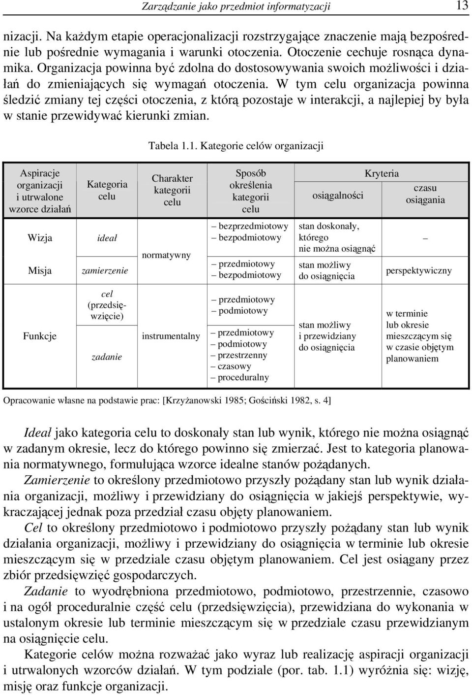 W tym celu organizacja powinna śledzić zmiany tej części otoczenia, z którą pozostaje w interakcji, a najlepiej by była w stanie przewidywać kierunki zmian. Tabela 1.