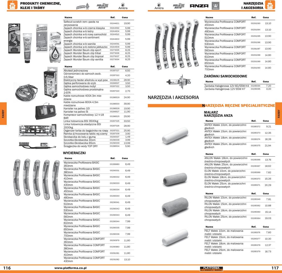 Wunder Baum clip sport 00279335 8,25 Zapach Wunder Baum clip tribal 00279336 8,25 Zapach Wunder Baum clip tropical 00279337 8,25 Zapach Wunder Baum clip vanillia 00279334 8,25 Alkotest jednorazowy