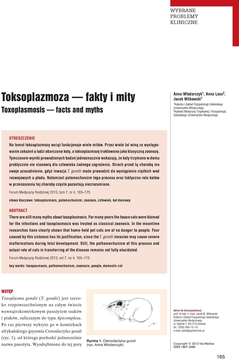 Przez wiele lat winą za występowanie zakażeń u ludzi obarczano koty, a toksoplazmozę traktowano jako klasyczną zoonozę.