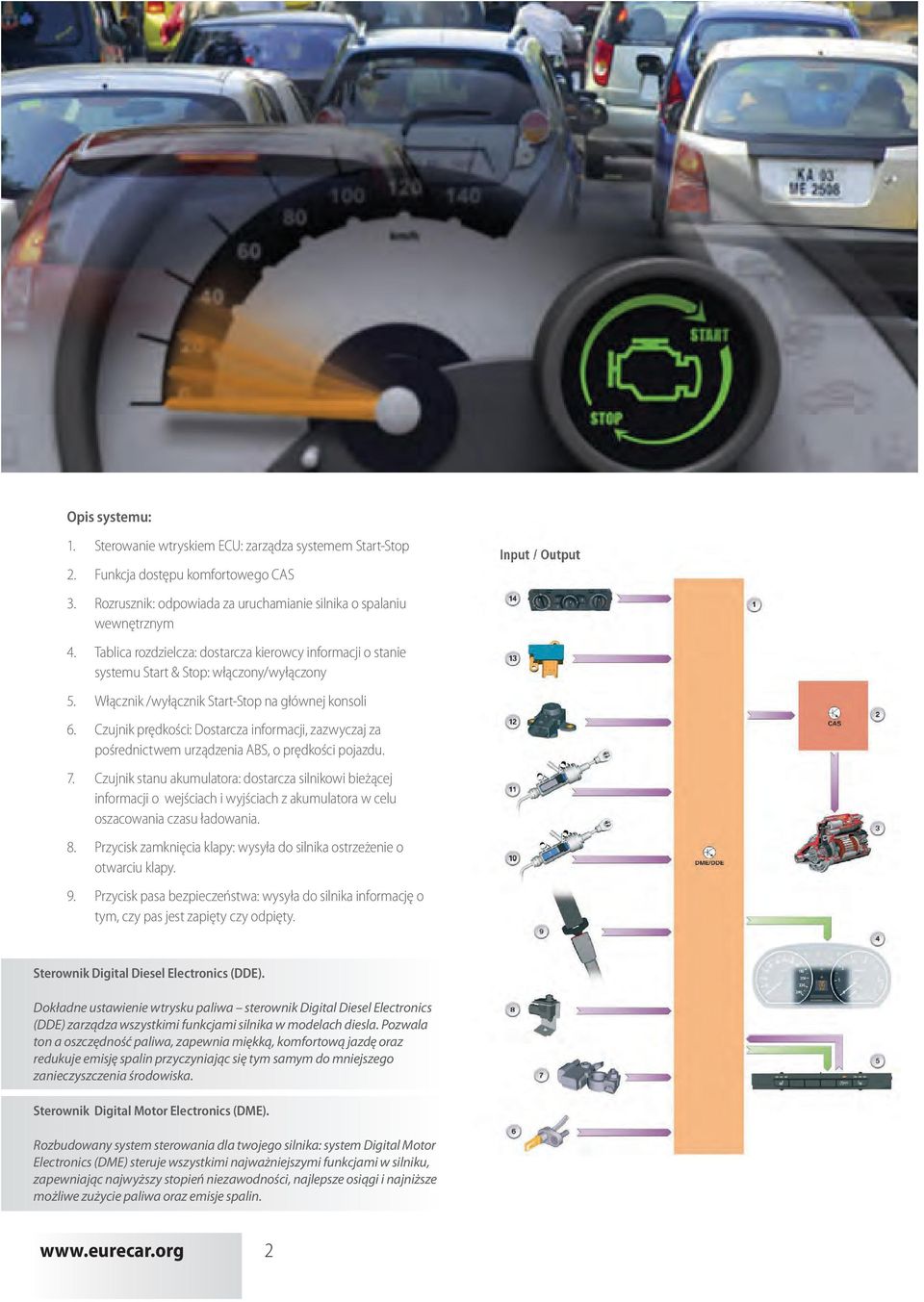 Czujnik prędkości: Dostarcza informacji, zazwyczaj za pośrednictwem urządzenia ABS, o prędkości pojazdu. 7.