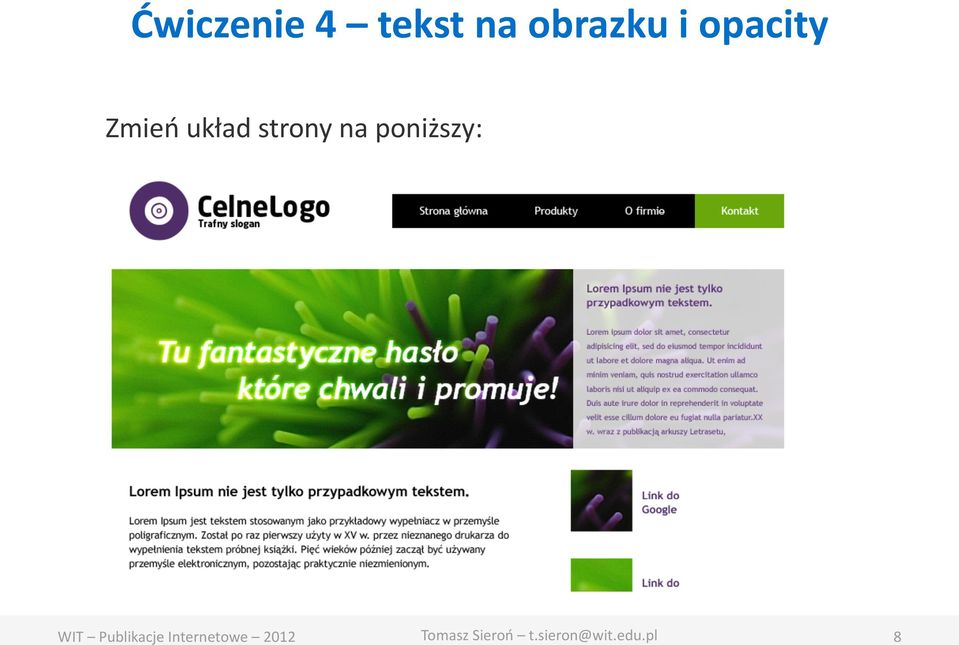 opacity Zmień