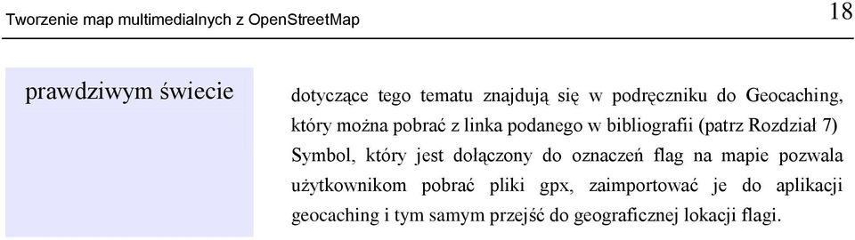 (patrz Rozdział 7) Symbol, który jest dołączony do oznaczeń flag na mapie pozwala użytkownikom