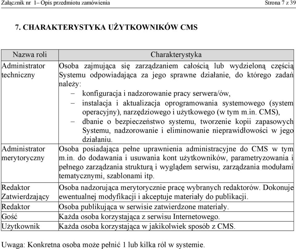 całością lub wydzieloną częścią Systemu odpowiadająca za jego sprawne działanie, do którego zadań należy: konfiguracja i nadzorowanie pracy serwera/ów, instalacja i aktualizacja oprogramowania