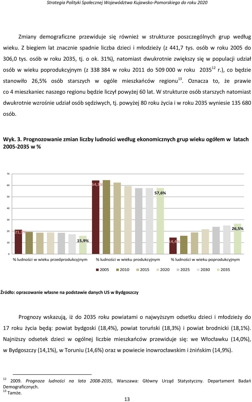 ), co będzie stanowiło 26,5% osób starszych w ogóle mieszkańców regionu 13. Oznacza to, że prawie co 4 mieszkaniec naszego regionu będzie liczył powyżej 60 lat.