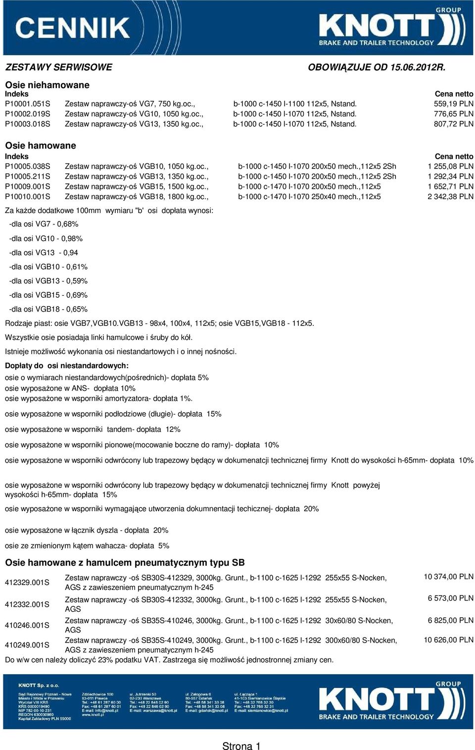 ,112x5 2Sh 1 255,08 PLN P10005.211S Zestaw naprawczy-oś VGB13, 1350 kg.oc., b-1000 c-1450 l-1070 200x50 mech.,112x5 2Sh 1 292,34 PLN P10009.001S Zestaw naprawczy-oś VGB15, 1500 kg.oc., b-1000 c-1470 l-1070 200x50 mech.