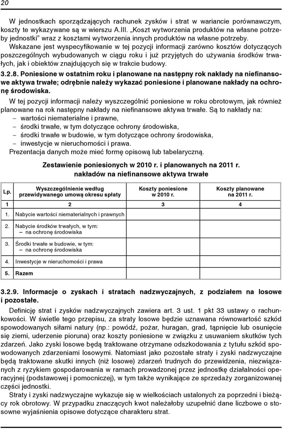 Wskazane jest wyspecyfikowanie w tej pozycji informacji zarówno kosztów dotyczących poszczególnych wybudowanych w ciągu i już przyjętych do używania środków trwałych, jak i obiektów znajdujących się