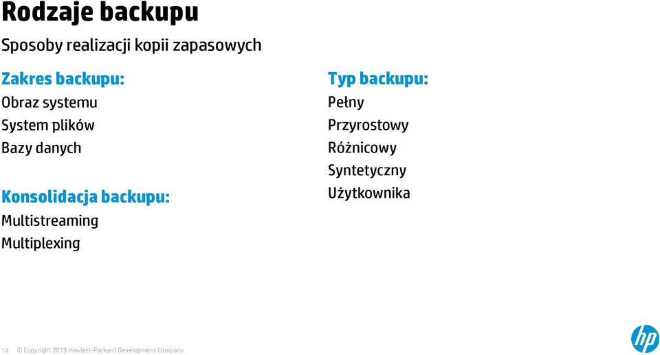 Konsolidacja backupu: Multistreaming Multiplexing Typ