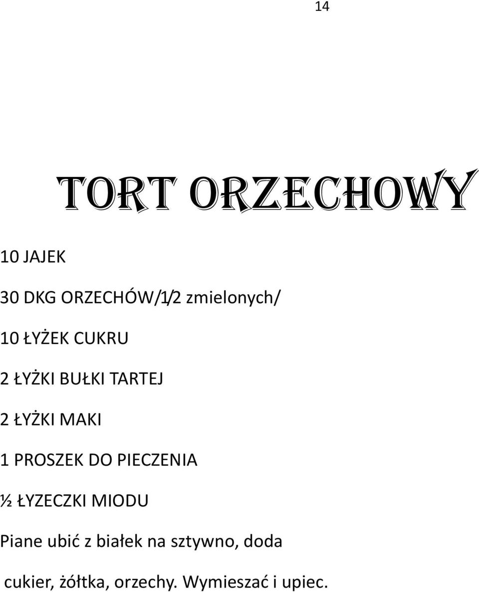 MAKI 1 PROSZEK DO PIECZENIA ½ ŁYZECZKI MIODU Piane ubić