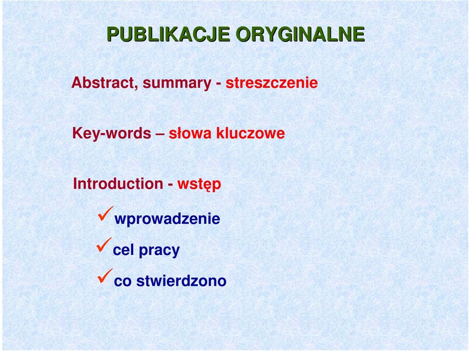 słowa kluczowe Introduction -