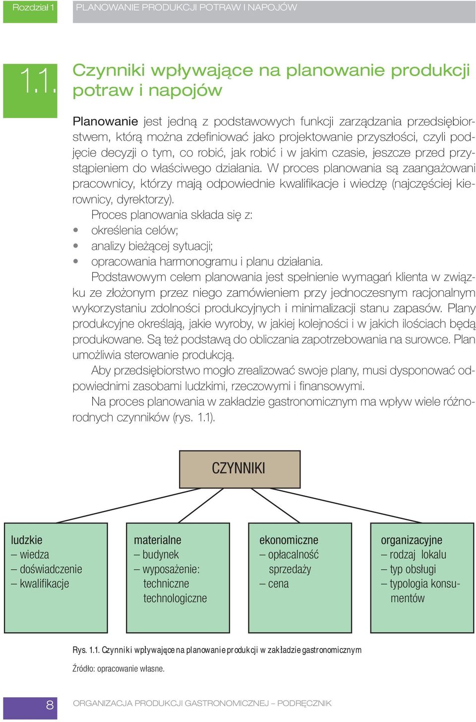 1. Czynniki wpływające na planowanie produkcji potraw i napojów Planowanie jest jedną z podstawowych funkcji zarządzania przedsiębiorstwem, którą można zdefiniować jako projektowanie przyszłości,