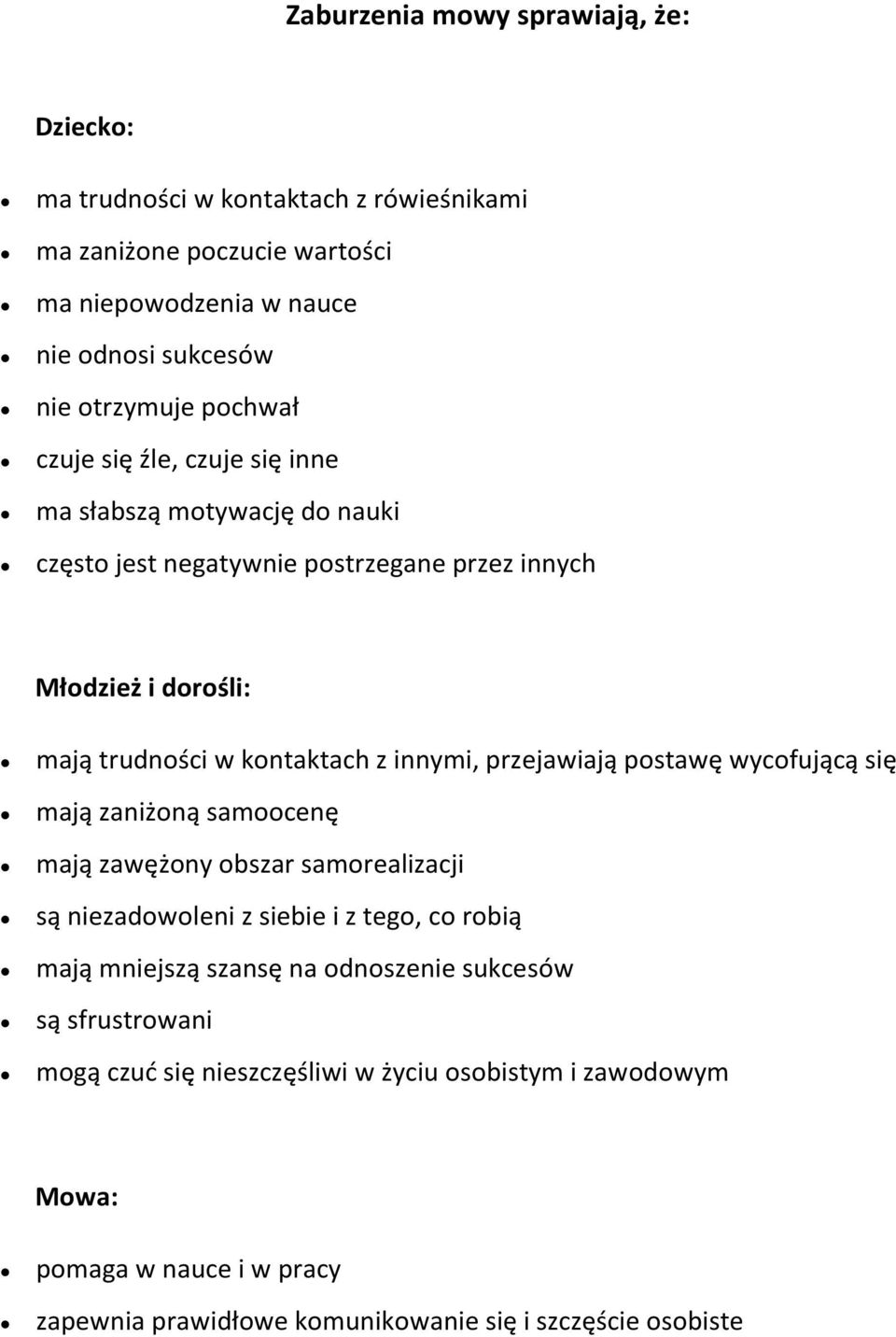 innymi, przejawiają postawę wycofującą się mają zaniżoną samoocenę mają zawężony obszar samorealizacji są niezadowoleni z siebie i z tego, co robią mają mniejszą szansę na