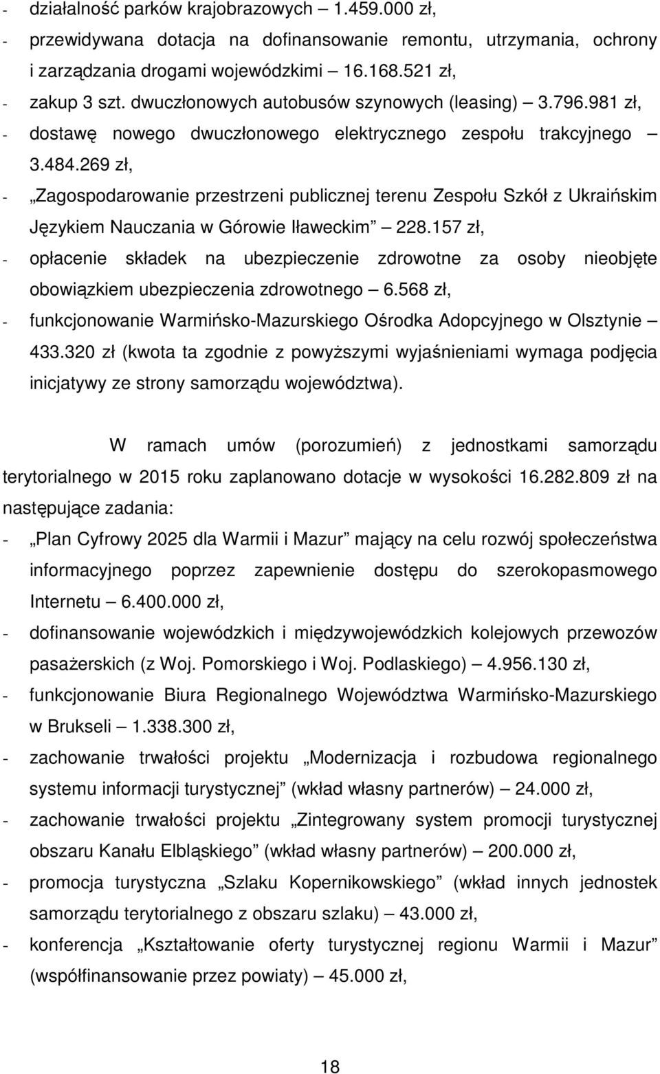 269 zł, - Zagospodarowanie przestrzeni publicznej terenu Zespołu Szkół z Ukraińskim Językiem Nauczania w Górowie Iławeckim 228.