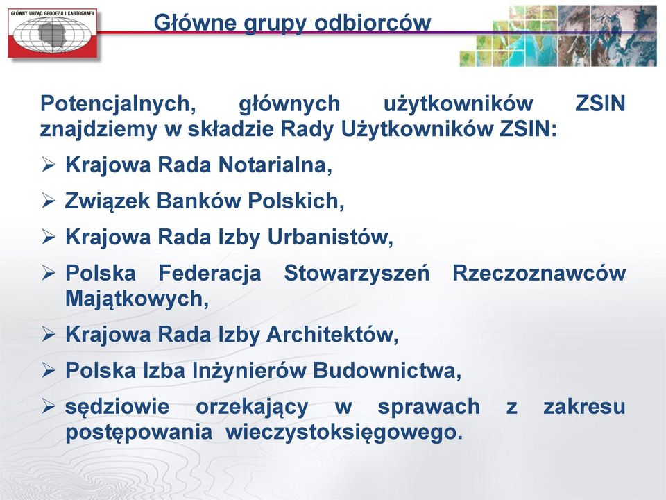 Urbanistów, Polska Federacja Stowarzyszeń Rzeczoznawców Majątkowych, Krajowa Rada Izby