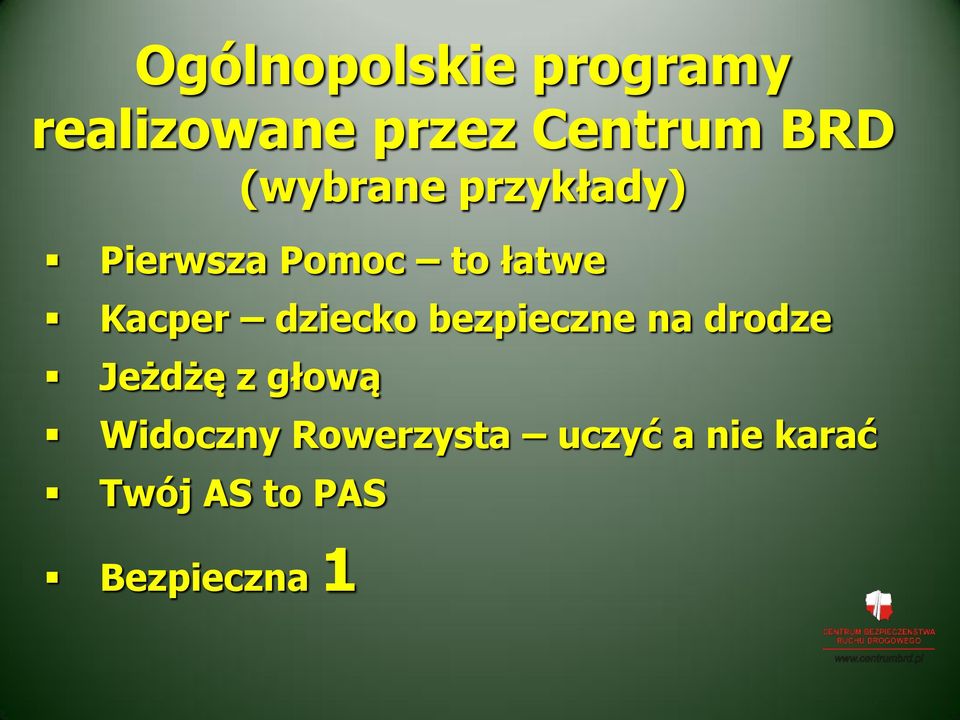 dziecko bezpieczne na drodze Jeżdżę z głową Widoczny