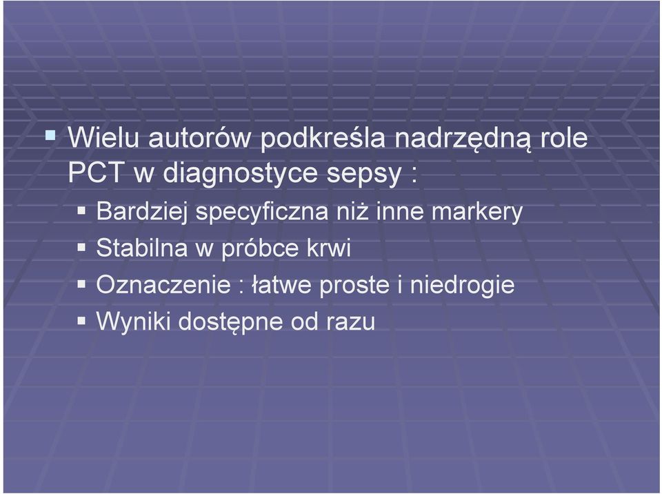 inne markery Stabilna w próbce krwi Oznaczenie