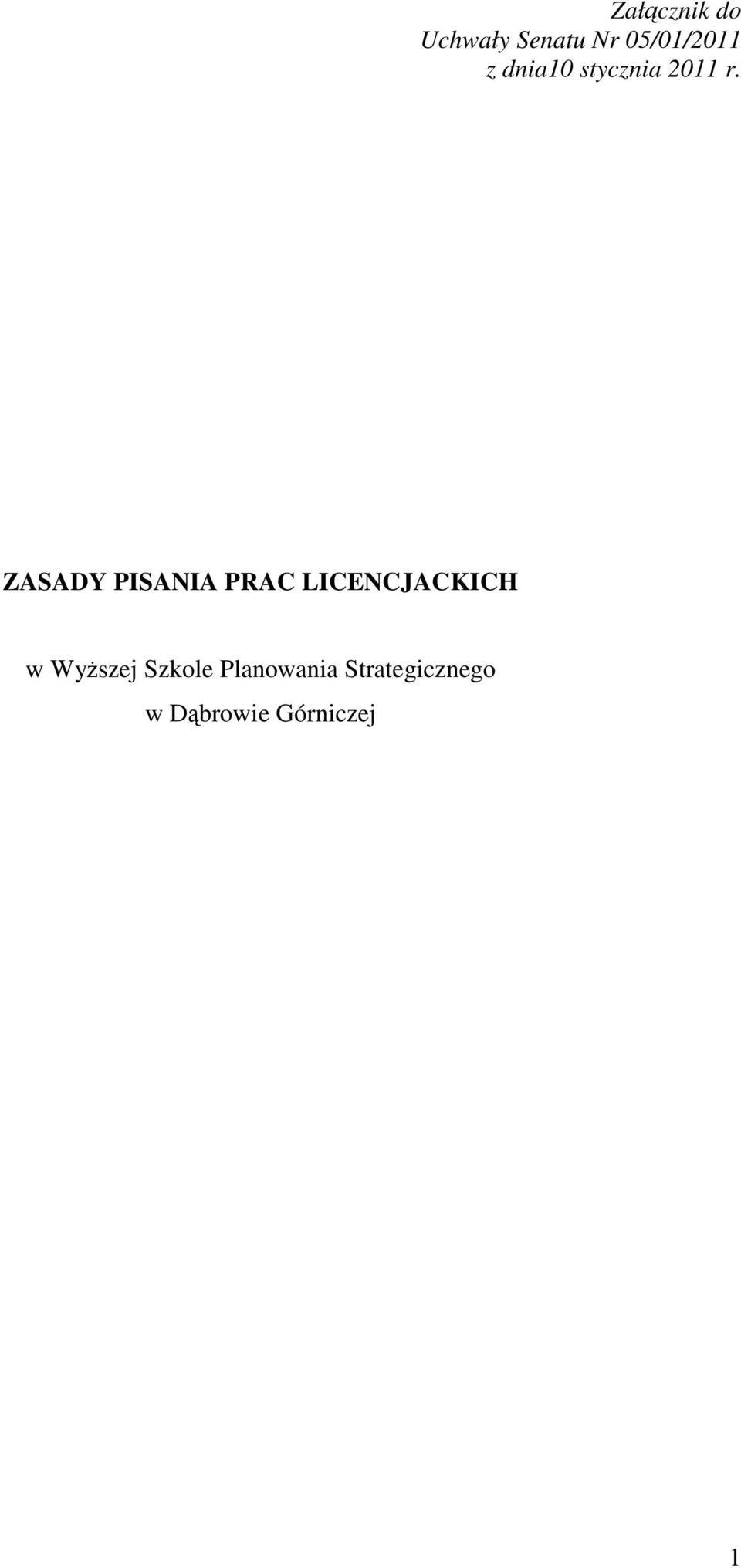 ZASADY PISANIA PRAC LICENCJACKICH w